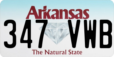AR license plate 347VWB