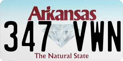 AR license plate 347VWN