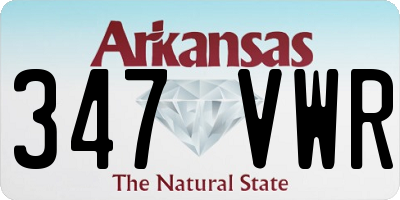 AR license plate 347VWR