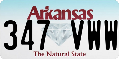 AR license plate 347VWW