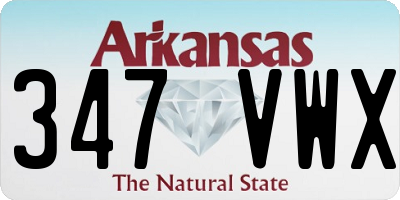 AR license plate 347VWX