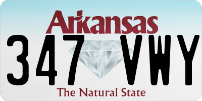 AR license plate 347VWY