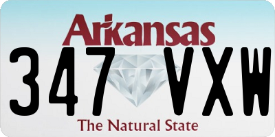 AR license plate 347VXW
