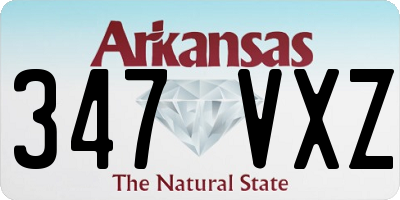 AR license plate 347VXZ