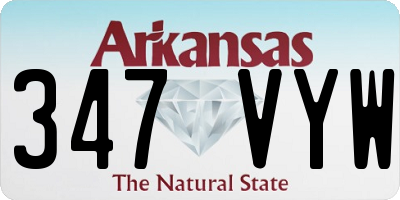 AR license plate 347VYW