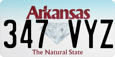 AR license plate 347VYZ