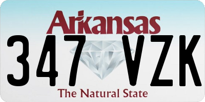 AR license plate 347VZK