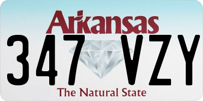 AR license plate 347VZY