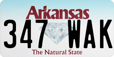 AR license plate 347WAK