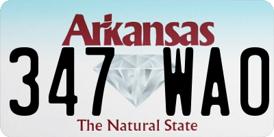 AR license plate 347WAO