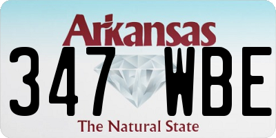 AR license plate 347WBE