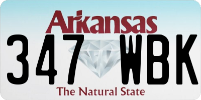 AR license plate 347WBK