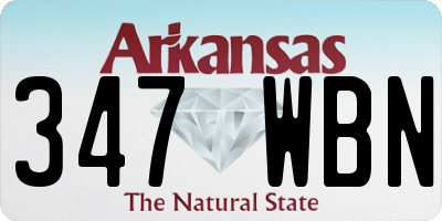 AR license plate 347WBN