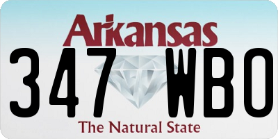 AR license plate 347WBO