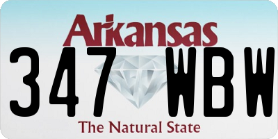 AR license plate 347WBW