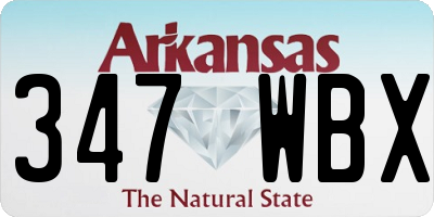 AR license plate 347WBX