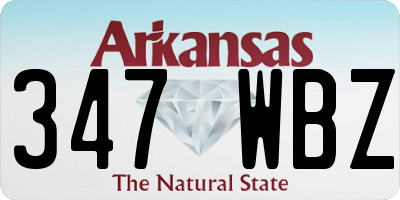 AR license plate 347WBZ
