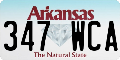 AR license plate 347WCA