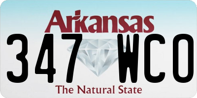 AR license plate 347WCO