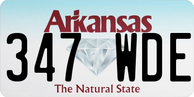 AR license plate 347WDE