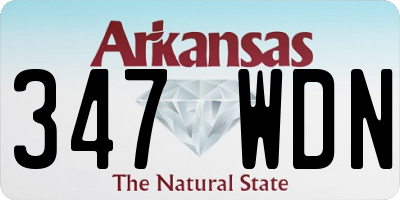AR license plate 347WDN