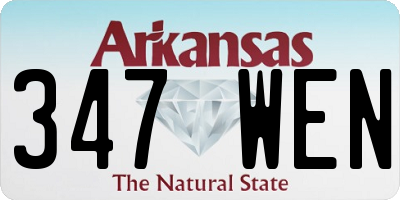 AR license plate 347WEN