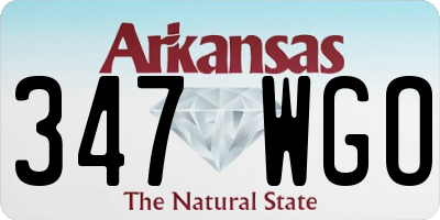 AR license plate 347WGO