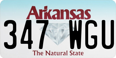 AR license plate 347WGU