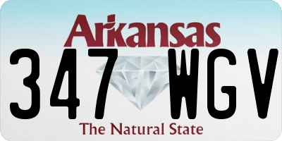 AR license plate 347WGV