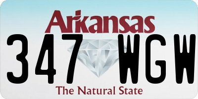 AR license plate 347WGW
