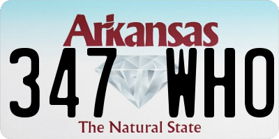 AR license plate 347WHO