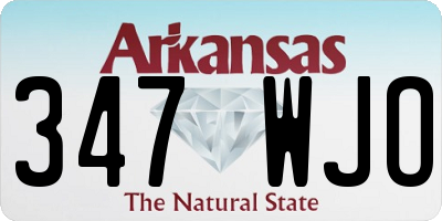 AR license plate 347WJO