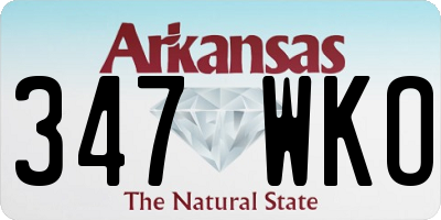 AR license plate 347WKO