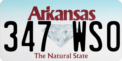AR license plate 347WSO