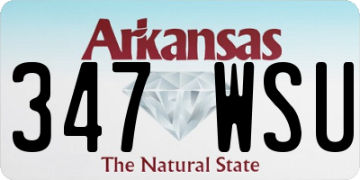AR license plate 347WSU