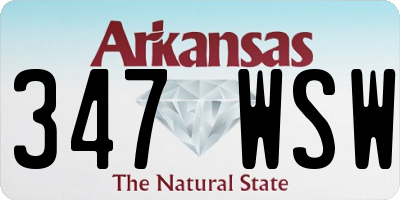 AR license plate 347WSW
