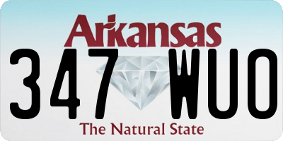 AR license plate 347WUO