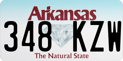 AR license plate 348KZW
