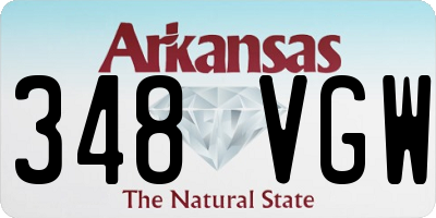 AR license plate 348VGW