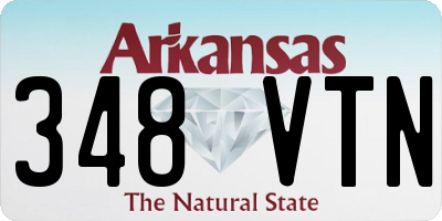 AR license plate 348VTN