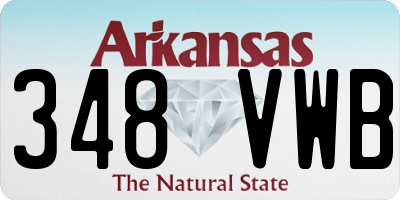 AR license plate 348VWB