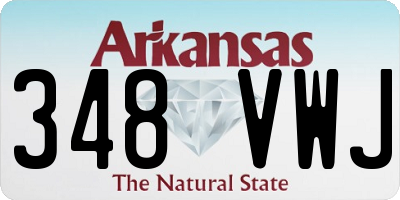 AR license plate 348VWJ