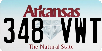 AR license plate 348VWT