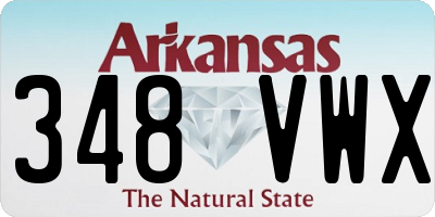AR license plate 348VWX