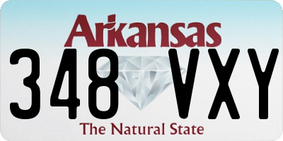 AR license plate 348VXY