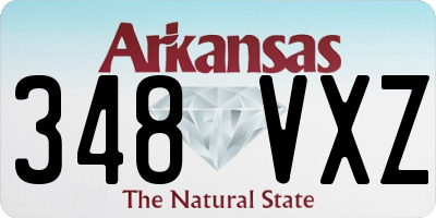 AR license plate 348VXZ