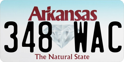 AR license plate 348WAC