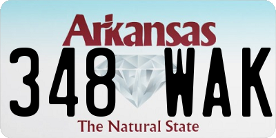AR license plate 348WAK