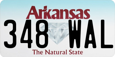 AR license plate 348WAL
