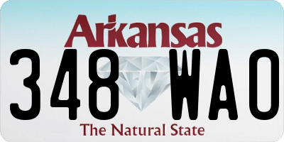 AR license plate 348WAO